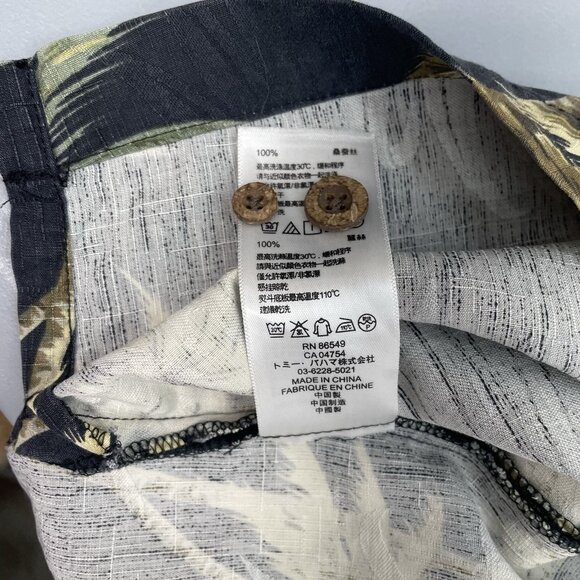 Tommy Bahama Silk Hawaiian Shirt Button Up Palm Trees Tropical Black Green L - Picture 6 of 8